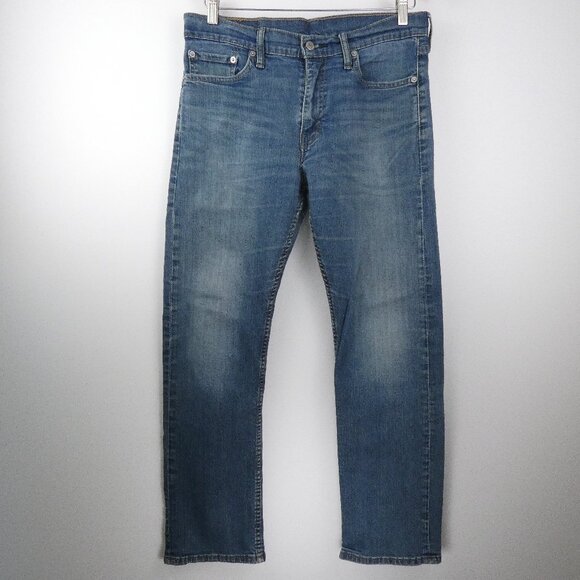 Levis 513 Jeans Mens 32x28 Blue Slim Straight Fit Stretch Denim Pants 98% Cotton - Picture 1 of 16